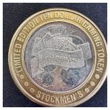 Collectible.999  Fine Silver $10 Gaming Token