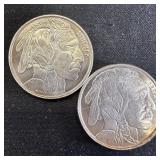 (2) 1/2 oz Fine Silver Rounds ï¿½ Buffalo Design