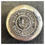 YPS 1/2 oz .999 Fine Silver Button -Hand-Poured