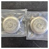 (2) 1/2 oz Fine Silver Buttons - YPS Sealed