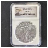 2012 American Silver Eagle 1st MS69 NGC