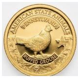 1/2 gram Gold Ruffled Grouse PF70 Ultra Cam