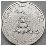 1 oz Fine Silver 'Don't Tread On Me' Round