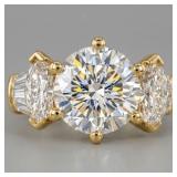 Dramatic 3.3 CTW White Diamante Gold Ring