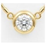 3/4 Carat Diamond Necklace 14k Yellow Gold
