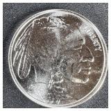 1 Ounce .999 Fine Silver Buffalo Round