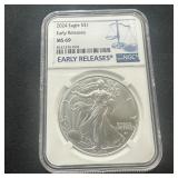 2024 Eagle Silver Early Releases MS 69 NGC