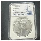 2024 American Silver Eagle MS69 NGC ER