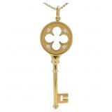 TIFFANY & Co  Diamond Clover Key Pendant 18k