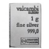 (10) 1 Gram .999 Silver Valcambi Bullion Bars