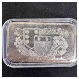1 oz Shields Mint Silver Bar  Lion Crest Design