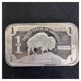 1 oz Fine Silver Bar - $1 Proof Buffalo Design