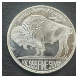 1 oz Fine Silver Round - Buffalo Design