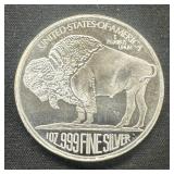 1 oz Fine Silver Round - Buffalo Design