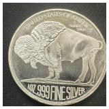 1 oz Fine Silver Round - Buffalo Design