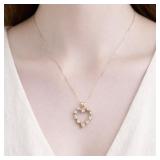 VERY FINE Diamond Heart Necklace 14k Gold
