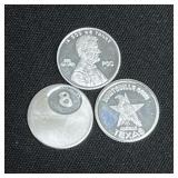 (3)- 1 gram Fine Silver Art Rounds - Assorted