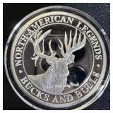 1 oz Fine Silver Round N. American Big Game Series