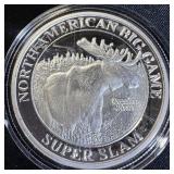 1 oz Fine Silver Round N. American Big Game Series