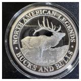 1 oz Fine Silver Round N. American Big Game Series