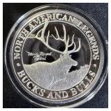 1 oz Fine Silver Round N. American Big Game Series