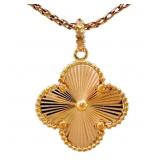 Solid 18k Gold Pendant Alhambre Van Cleef