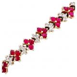 5.5 CTW Ruby & Diamond Bracelet 14k Gold