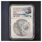 2021 American Silver Eagle Hawaii State MS70 NGC