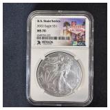 2022 American Silver Eagle Nevada State MS70 NGC