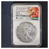 2021 American Silver Eagle Georgia State MS70 NGC
