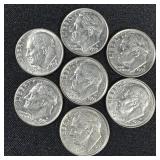 (7) Assorted 1990s Roosevelt Dimes