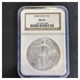 2000 American Silver Eagle NGC MS69