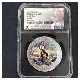 2022 1 oz Silver Lincoln Rail Splitter MS70 NGC