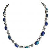 Azurite-Malachite Cabochon Link Necklace