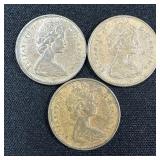 (3) Canadian 1 Cent Coins
