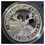 1 oz Fine Silver Round N. American Big Game Series