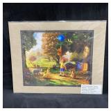 Winnie the Pooh by Kinkade Matted Art Print