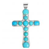 Turquoise Cross Statement Pendant