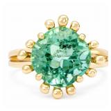 Bubbles Designer Green Fluorite Ring 14k