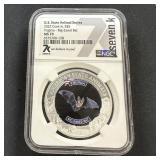 1 oz Fine Silver Virginia Big Eared Bat MS70