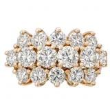 1.5 Carat Diamond 3-Row Ring 14k Gold