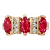 3/4 Carat Ruby & Diamond Ring 14k Gold