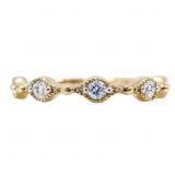 Scalloped Diamond Stacking Band 14k Gold
