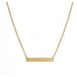 Polished Bar Necklace 14k Yellow Gold