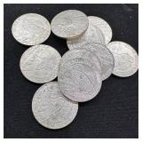 (10) 1/10 oz Silver Round Incuse Indian 1 ozt Lot
