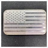 1 oz Fine Silver Bar - American Flag Design