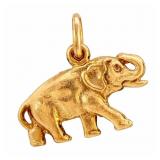 Sculpted Elephant Charm/Pendant 14k Gold