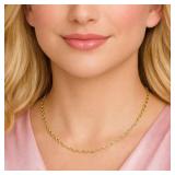 Oval Link Layering Necklace Yellow Gold 19'