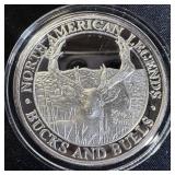1 oz Fine Silver Round N. American Big Game Series