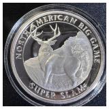 1 oz Fine Silver Round N. American Big Game Series